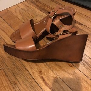 Brown light weight sandal wedges size 7.5